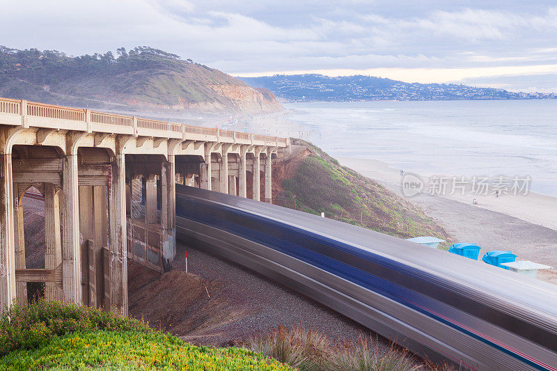 加州圣地亚哥Del Mar的通勤列车